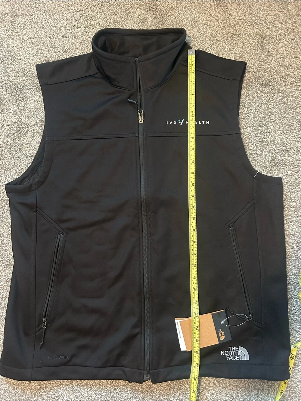 NWT The North Face Ridgewall Soft Shell Vest Mens XL Black Full Zip IVX Health